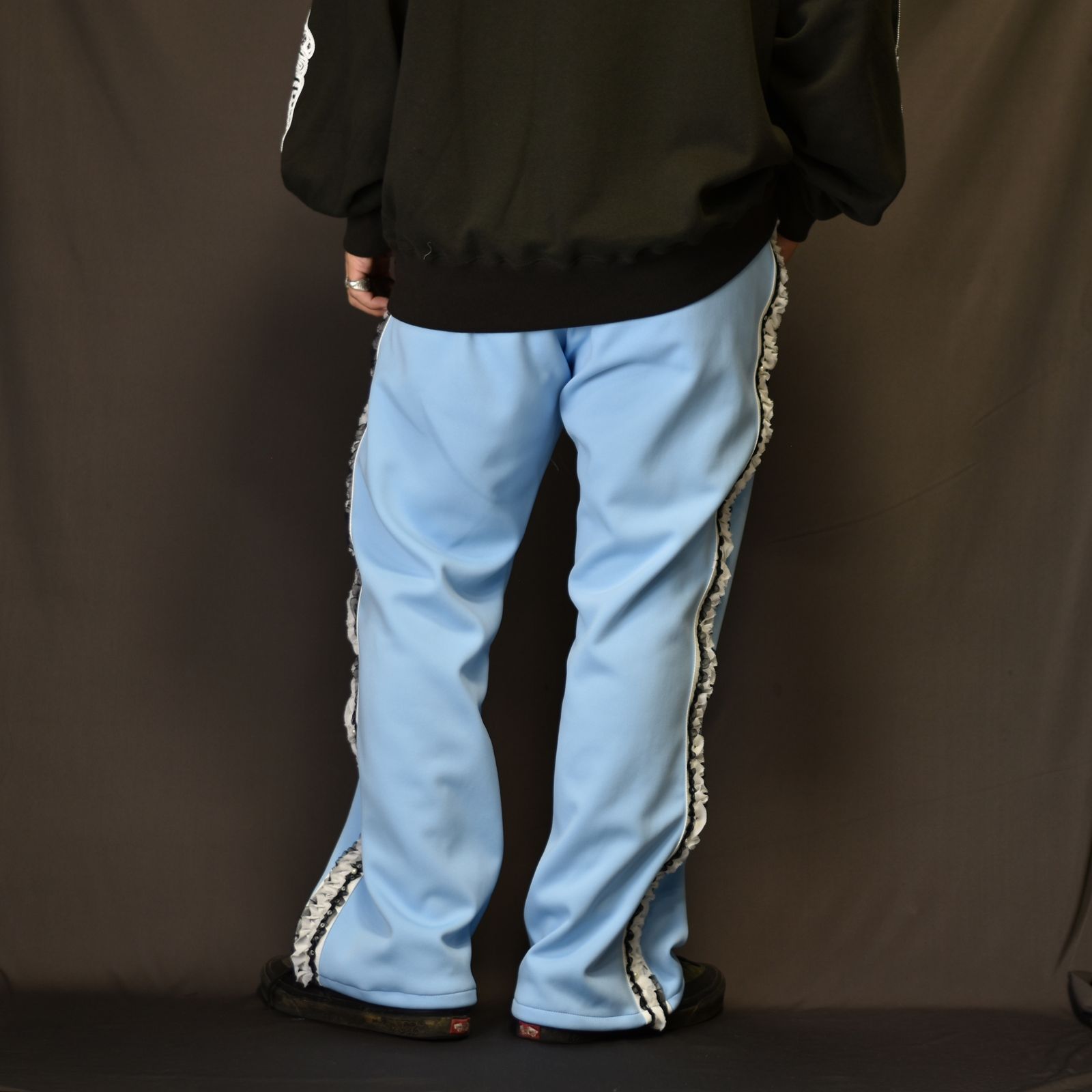 el conductorH - FRILL SIDE LINE JERSEY TROUSERS (BLUE) / フリル