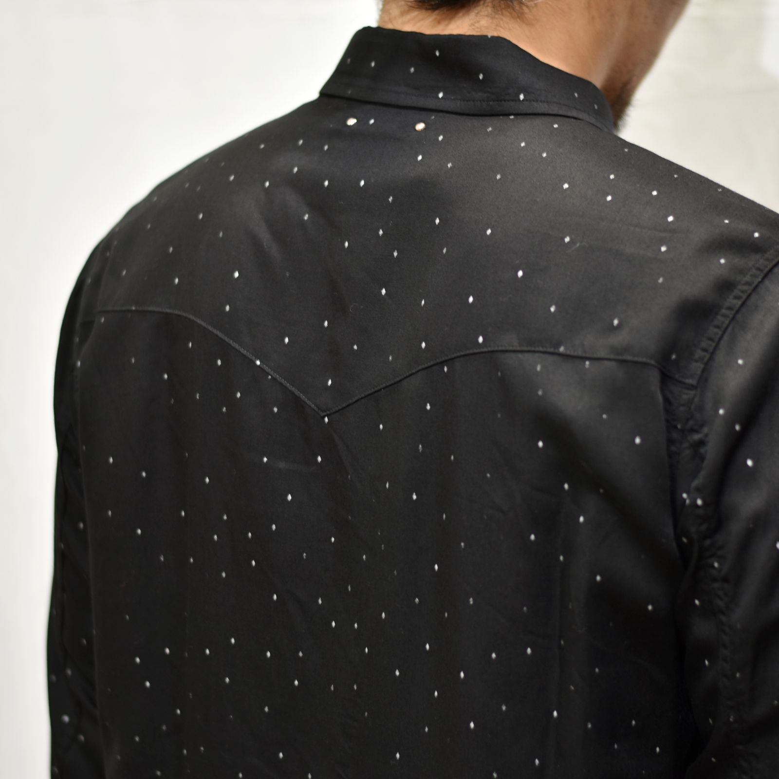 Rhombus Dot C.Denim Western SH (BLK)