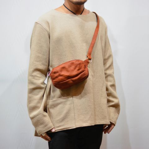 ジャパンダブルショルダー フルタンニン製品染め ショルダーバッグ