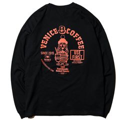 ×VENICE8 COFFEE HOUSE®️ CAFE DOG DROPSHOULDER L/S T-SHIRT (BLACK) / カフェドッグ ドロップショルダー Tシャツ