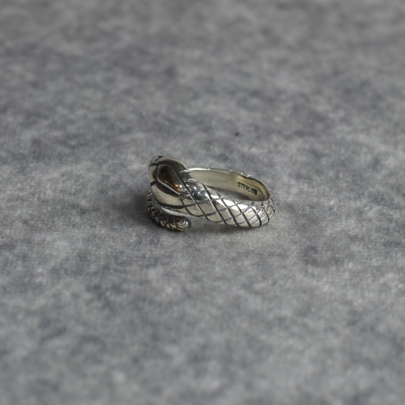 Silver925 Pinky Ring "SNAKEHEAD" (SILVER) / ピンキーリング
