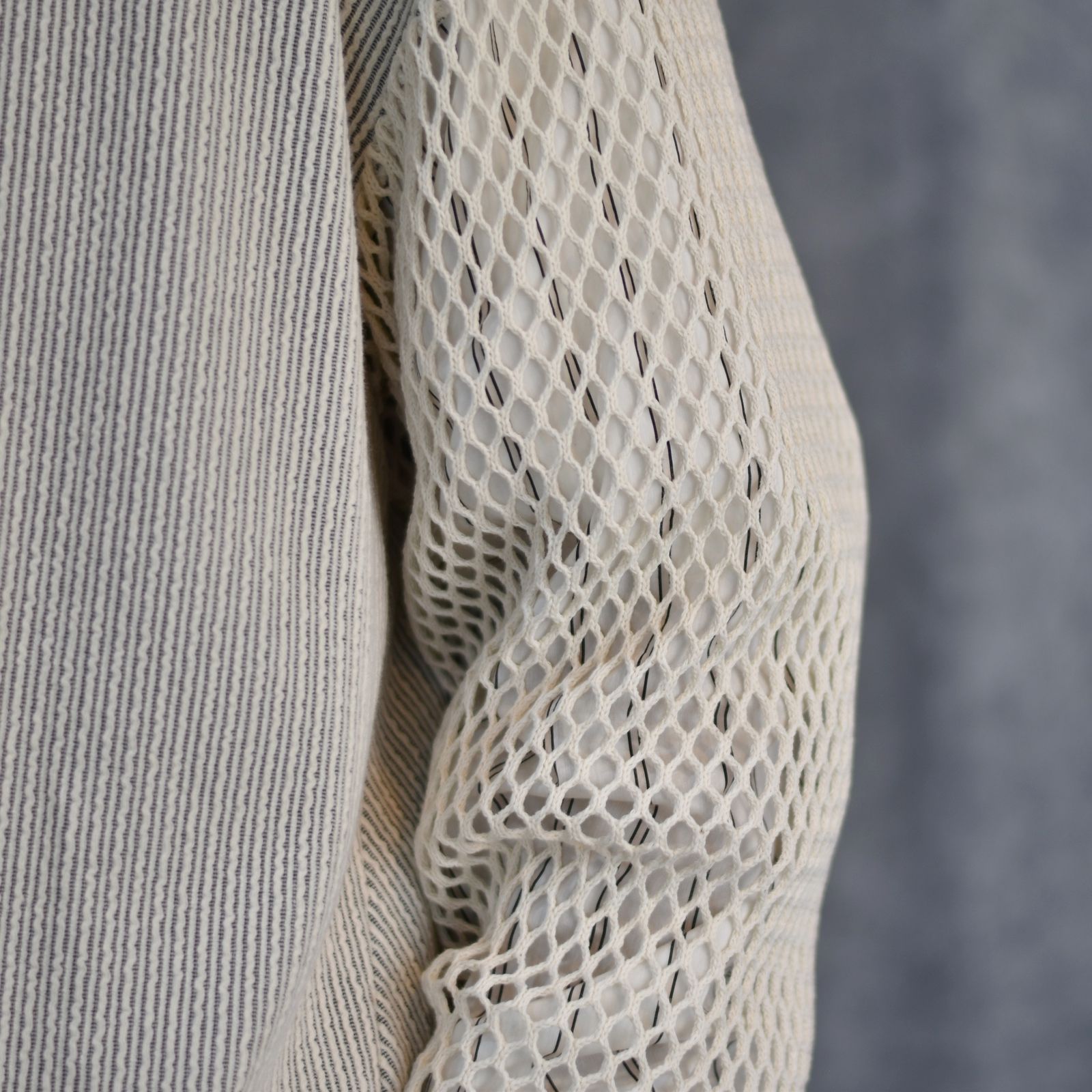 ボートネックニットソー / LB24AW-PO06-FSJ (IVORY×OFFWHITE STRIPE)