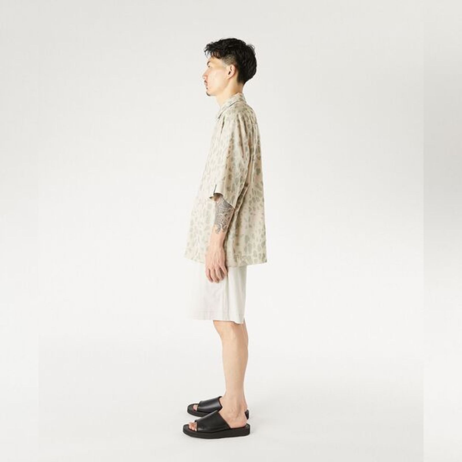 HALF SLEEVE SHIRT （BEIGE / ベージュ）｜半袖シャツ レオパード柄｜2261-SH53-018