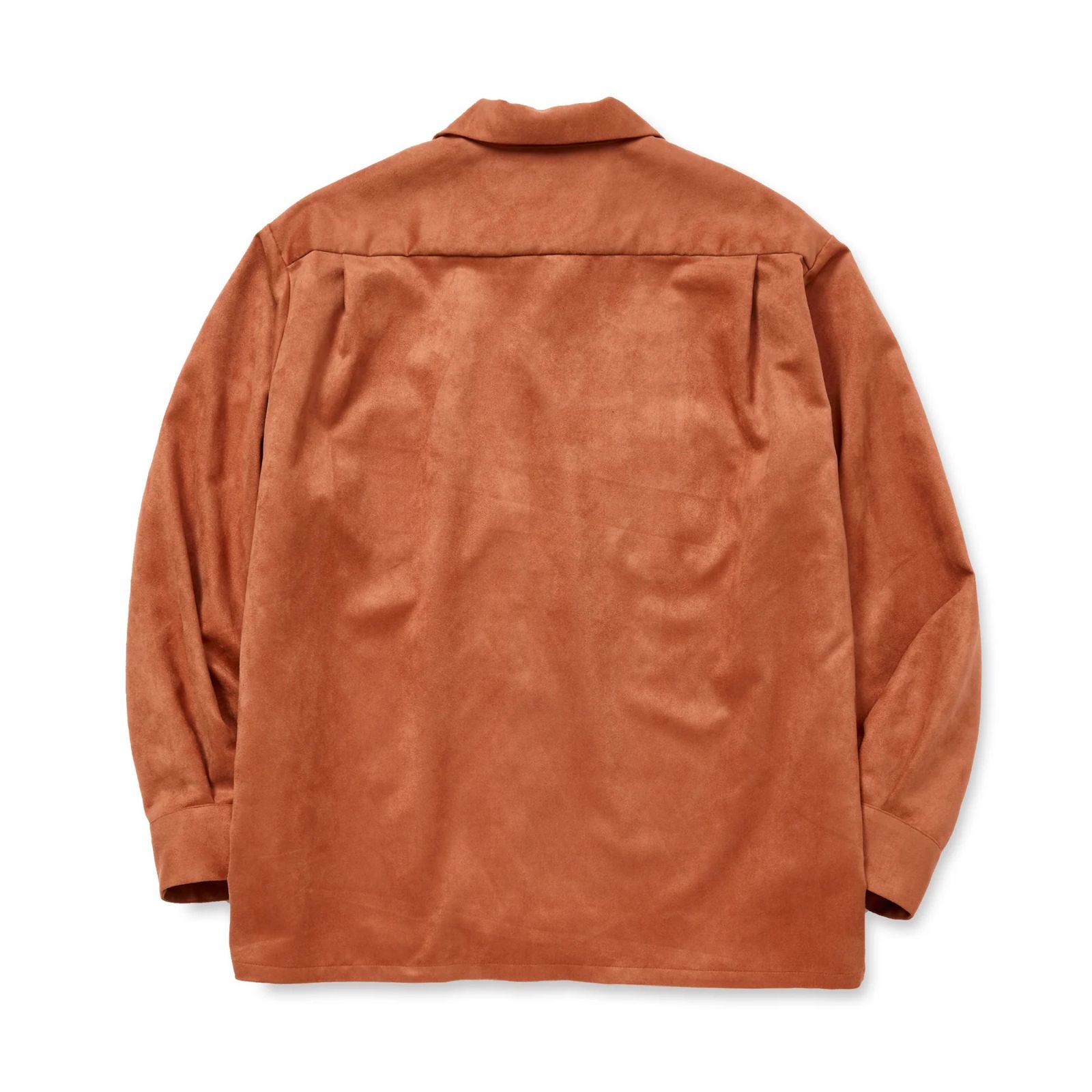 FAUX SUEDE SH (ORANGE)｜フェイクスエード オープンカラー 長袖シャツ｜CL-25AW007