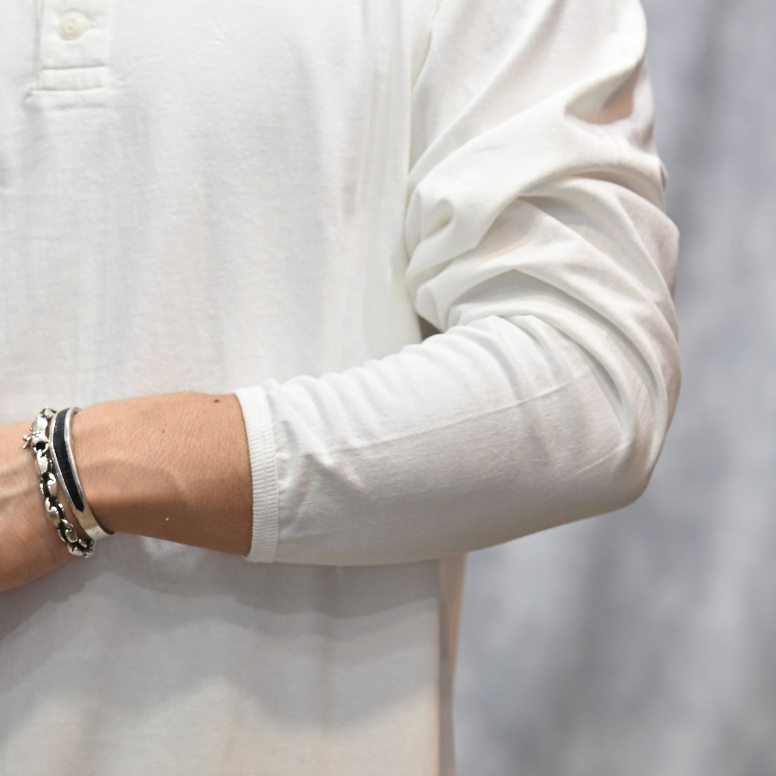 HENLEY NECK L/S TEE （WHITE）｜ ヘンリーネック ロングスリーブ （ホワイト） 602-261-15