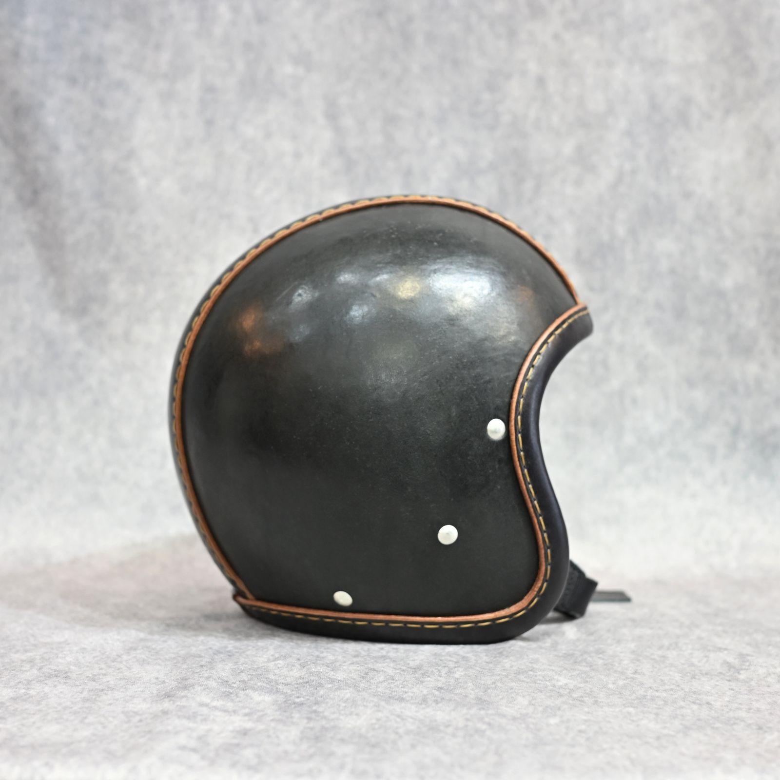 × TT＆Co. ジェットヘルメット （BLACK×BROWN）｜500-TX-BA-TYPE-1