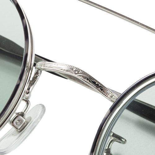 FLIP UP TYPE CIRCLE METAL GLASSES (SILVER.GREEN) / フリップアップタイプ サークルメタル グラシズ
