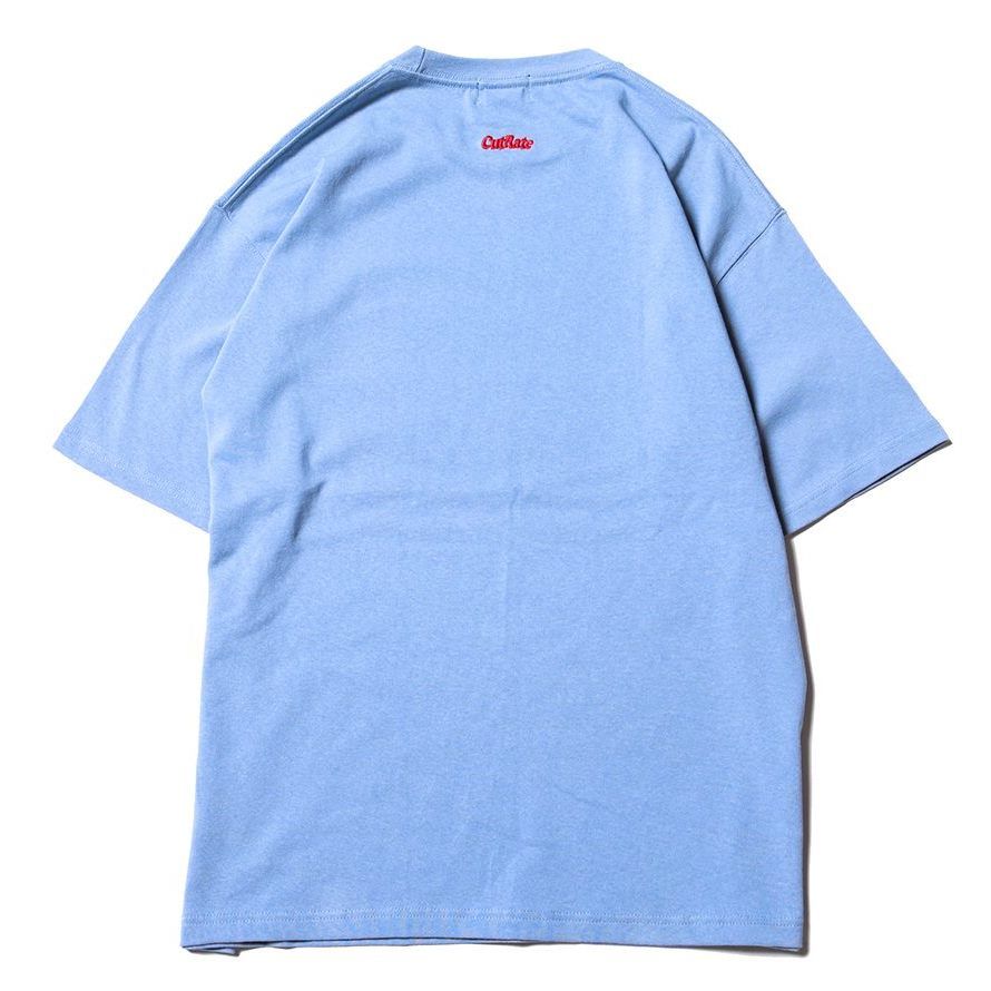 CUTRATE CLASSIC LOCAL LOGO HEAVY WEIGHT DROPSHOULDER S/S -T-SHIRT (ACID BLUE)