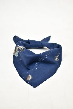 DISNEY MICKEY MOUSE/PORTER CLASSIC OHARIKO COLLECTION ALOHA SCARF -NAVY-