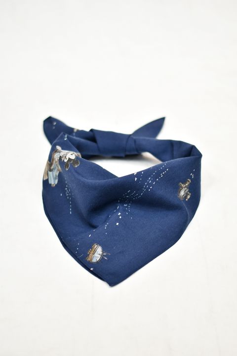 DISNEY MICKEY MOUSE/PORTER CLASSIC OHARIKO COLLECTION ALOHA SCARF -NAVY-