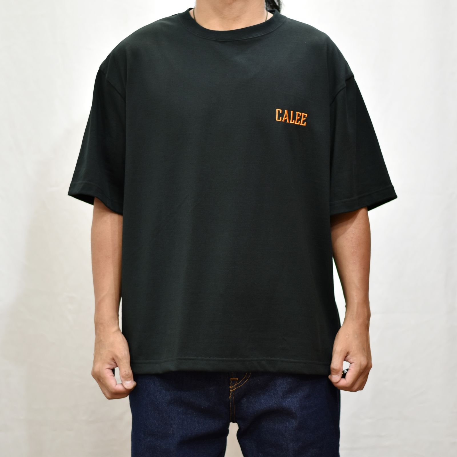 CALEE - DROP SHOULDER LOGO EMBROIDERY T‐SHIRT