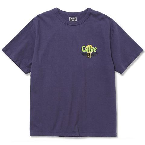BINDER NECK CALEE WING LOGO VINTAGE T‐SHIRT (DARK PURPLE) / バインダーネック プリントTシャツ