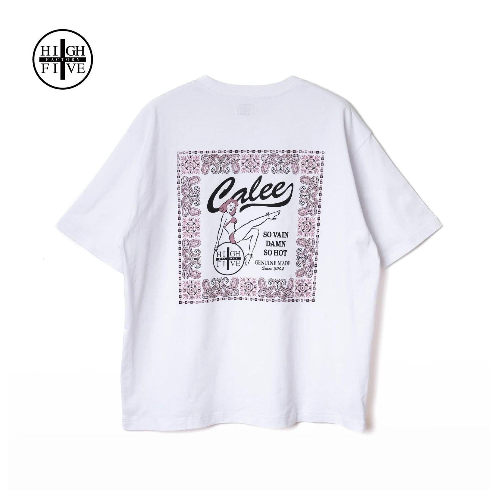 × HIGH FIVE FACTORY CAL RETRO GIRL BANDANNA TEE (WHITE) / × ハイ ファイブ ファクトリー レトロガール バンダナ Tシャツ