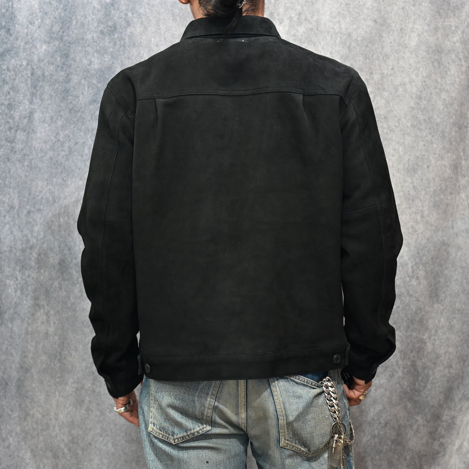 Sheep Suede Trucker JKT （BLK） / シープスエード トラッカージャケット  （ブラック）｜2509-8003