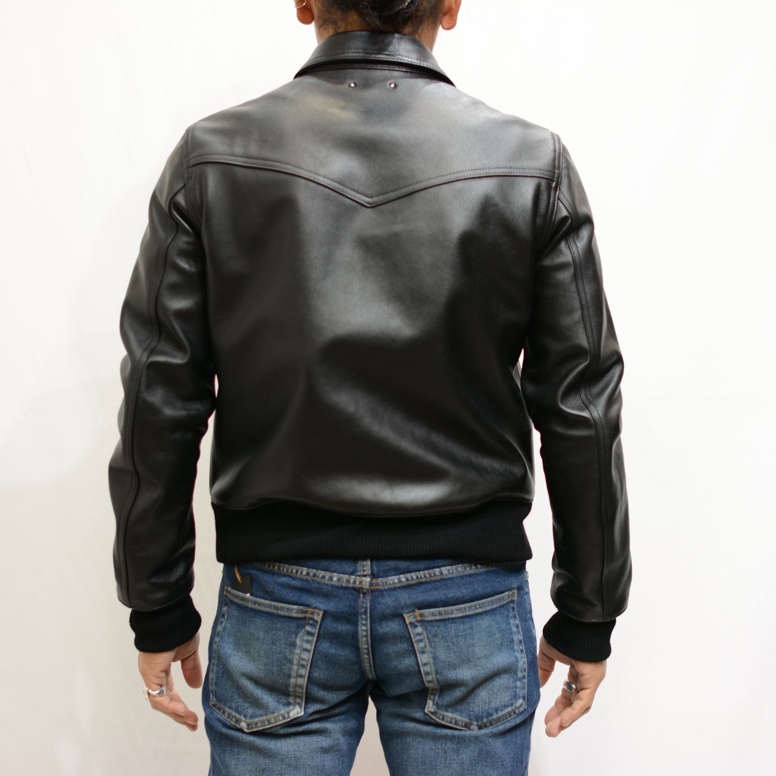 マインデニム Sheep Leather MA-1 レザー 2 ボンバー - ジャケット ...