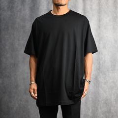 30/- COTTON SINGLE JERSEY ROUND NECK HALF SLEEVE （BLACK） カットソー （ブラック） HO-T02-070-4