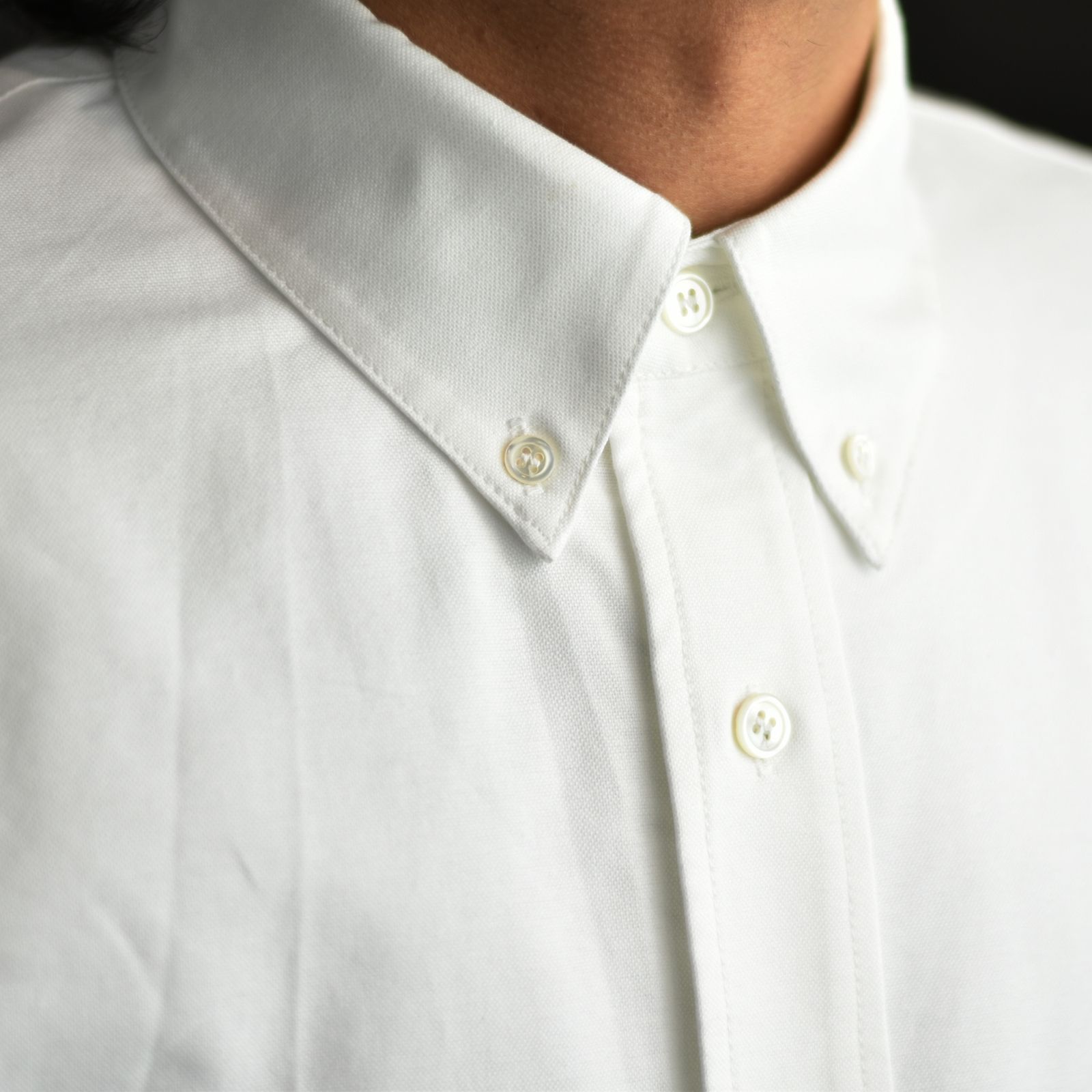 COTTON OXFORD SHIRT (WHT) / オックスフォード BDシャツ
