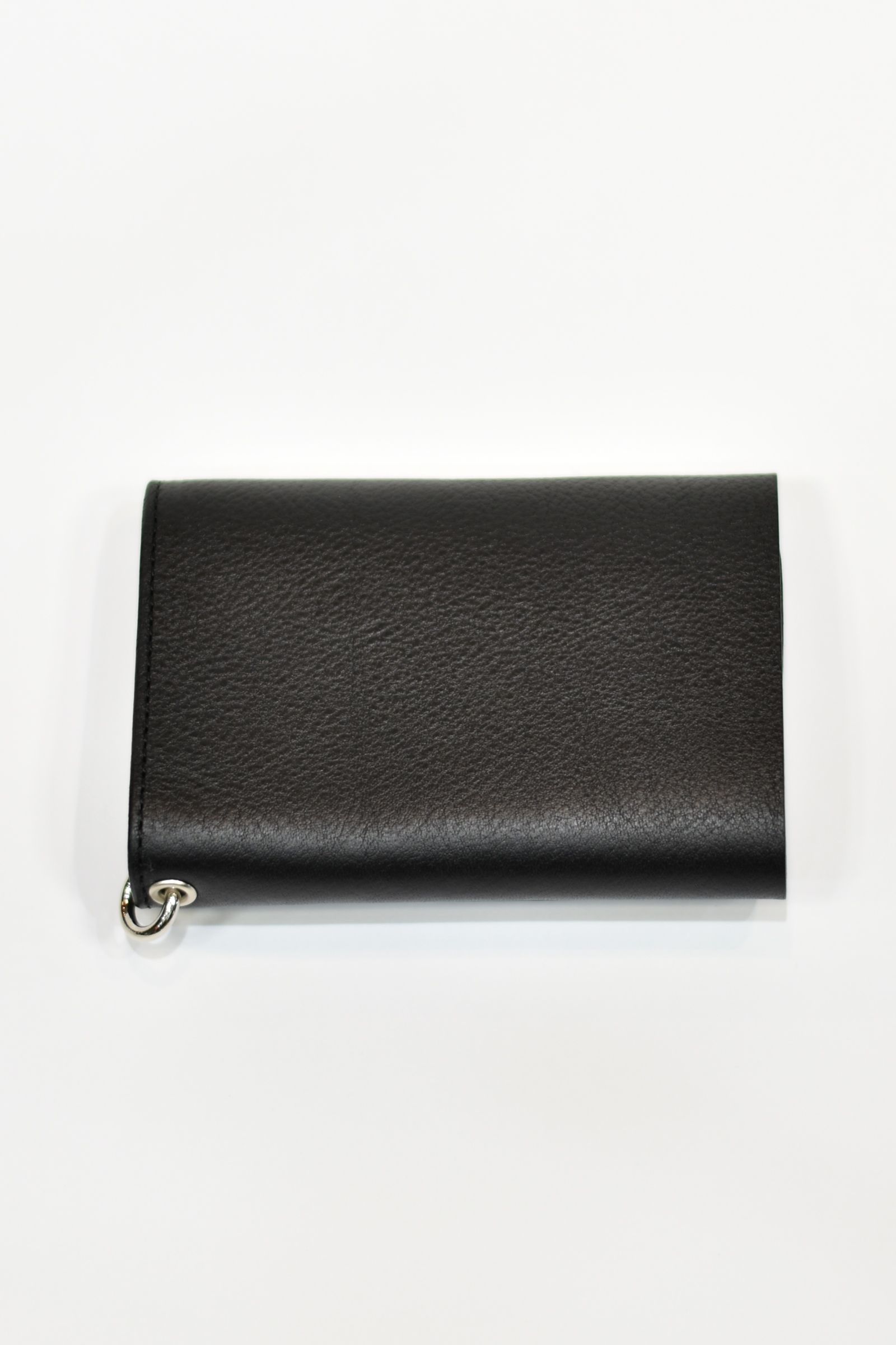 CALEE - SILVER STAR CONCHO FLAP LEATHER HALF WALLET (BLACK