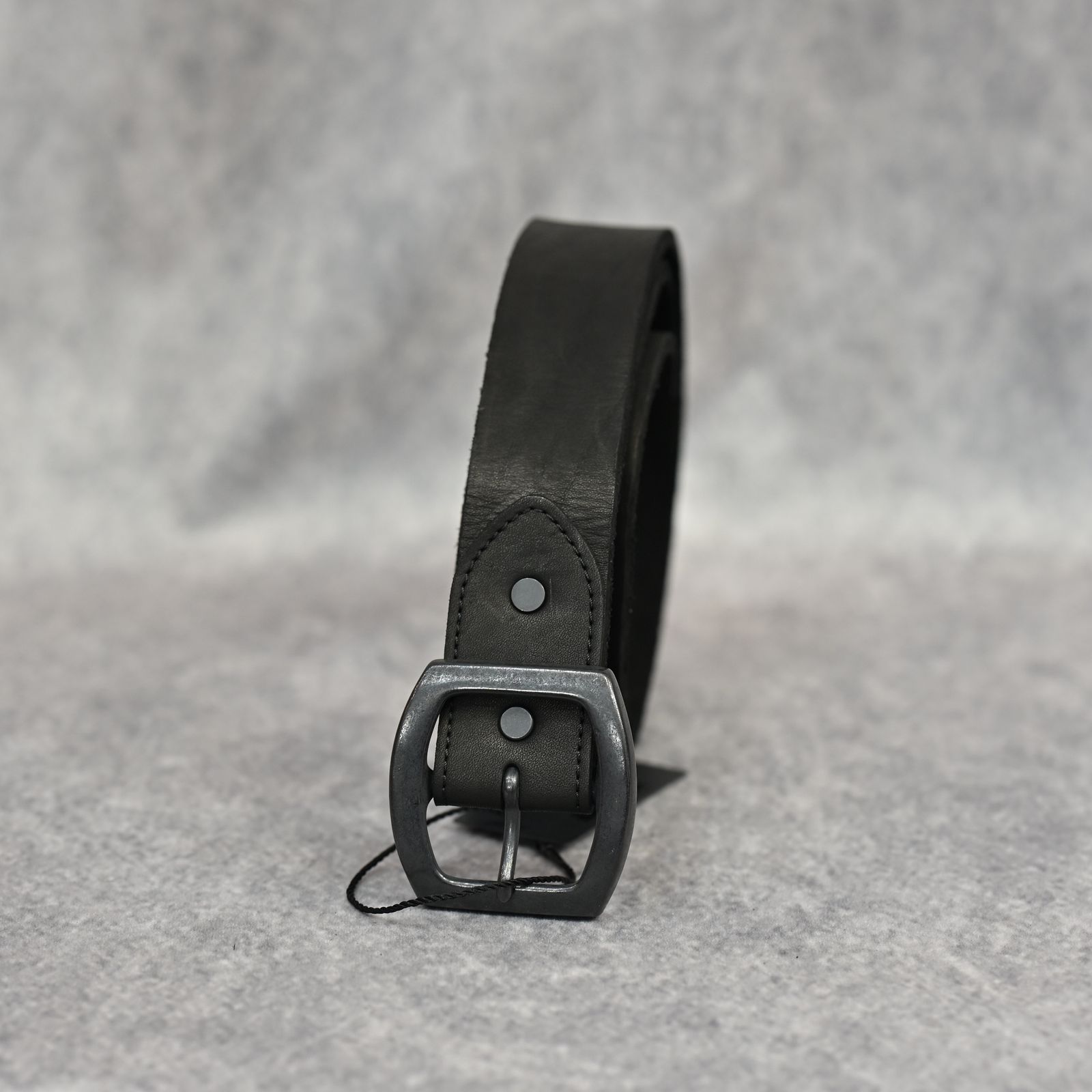 ダブルショルダーレザー 製品染めベルト （BLACK / ブラック） 318-31