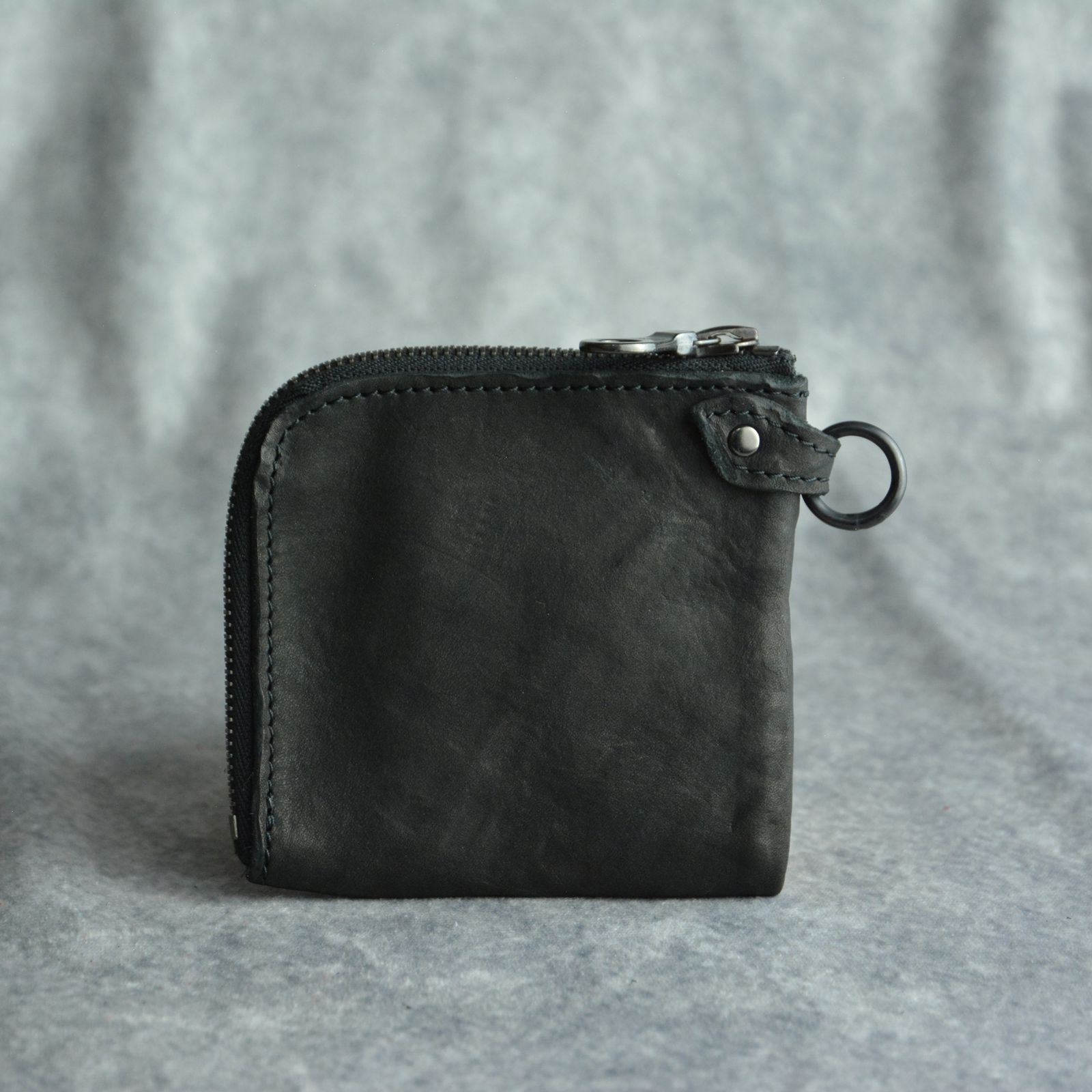 ダブルショルダー レザー コインケース （BLACK / ブラック）