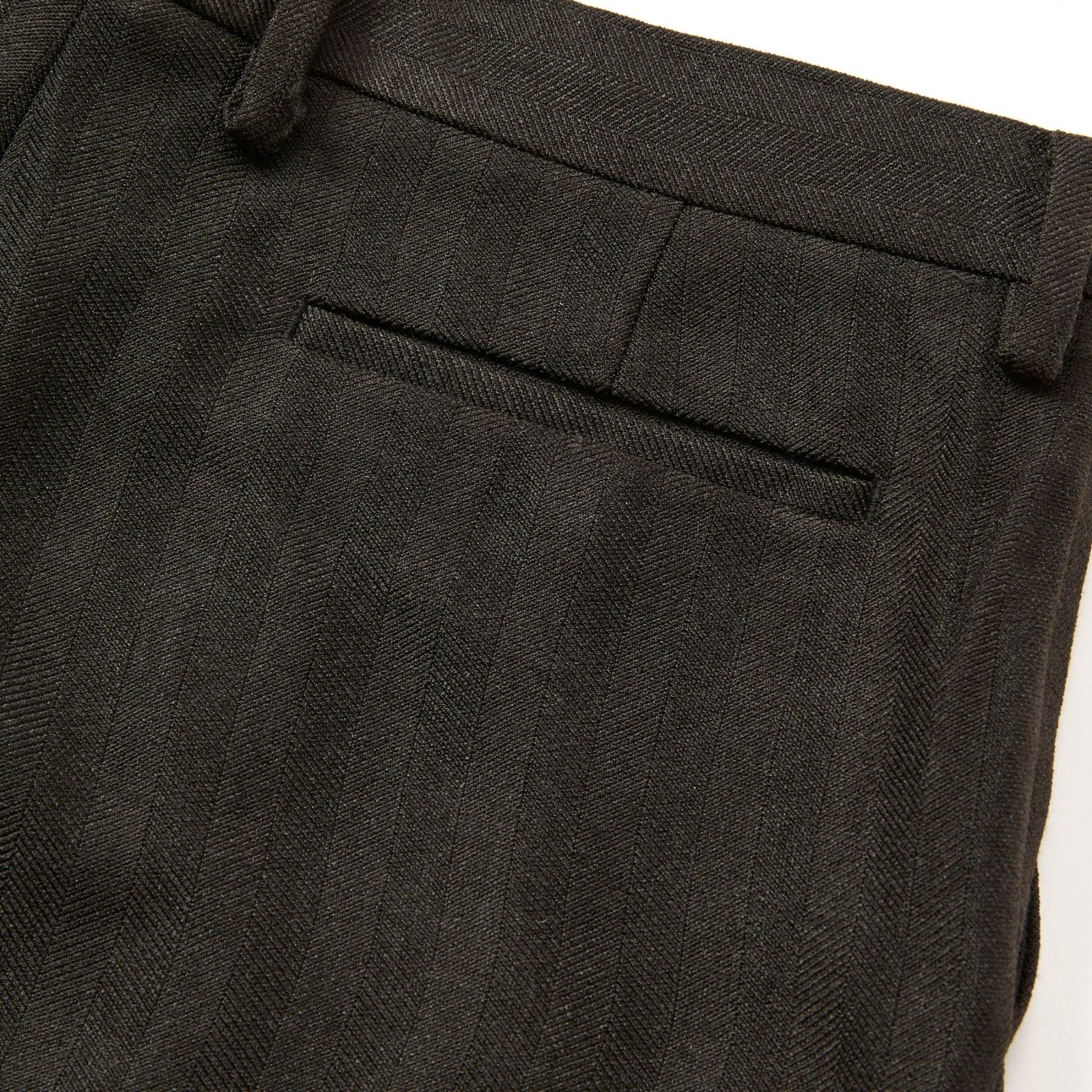 VINTAGE TYPE HERRINGBONE SLACKS (BLACK)|ヘリンボーン スラックス|CL-25AW032