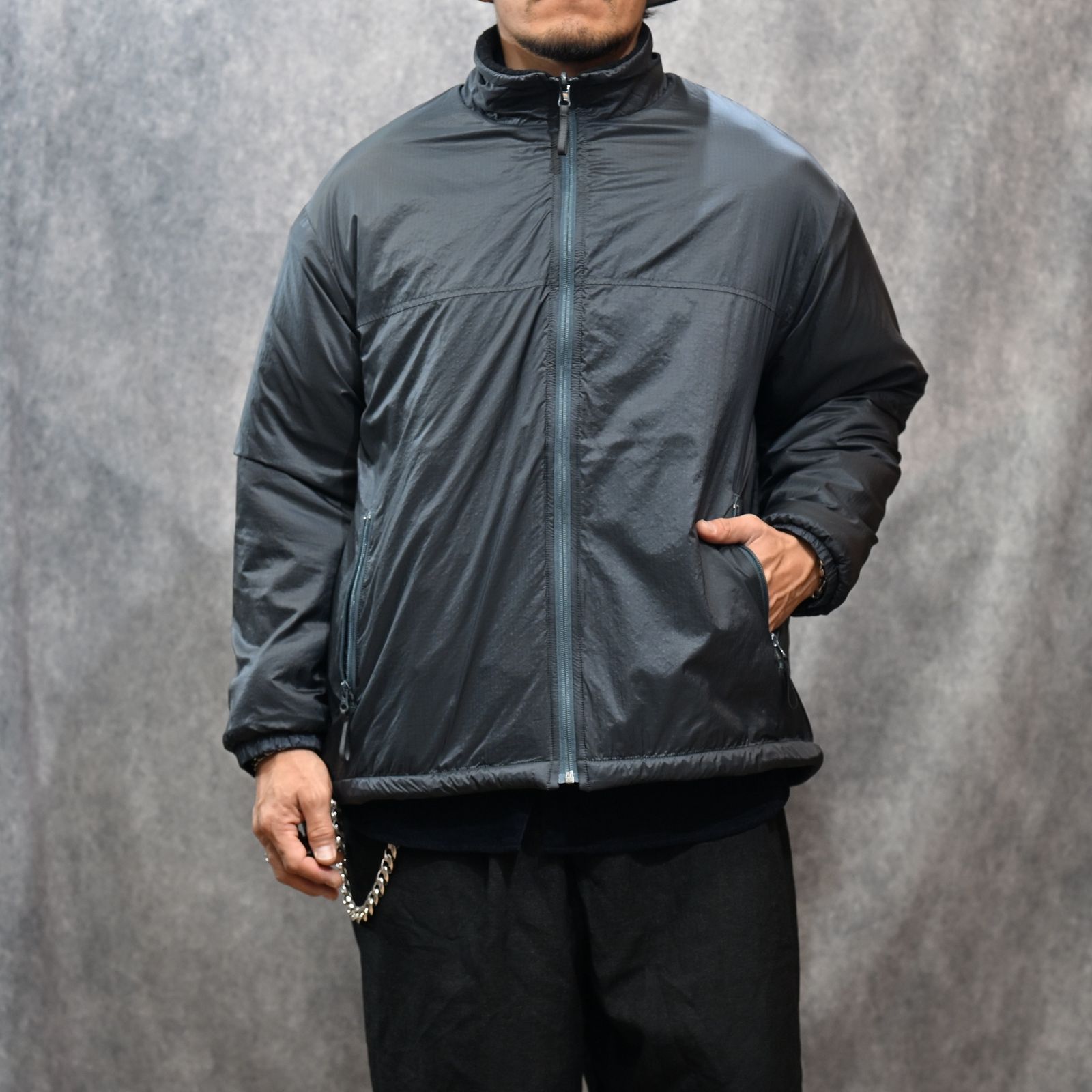 FLEECE LINER NYLON ZIP UP JACKET （BLACK）｜フリース リバーシブルジャケット （ブラック） PC-022-3623-10