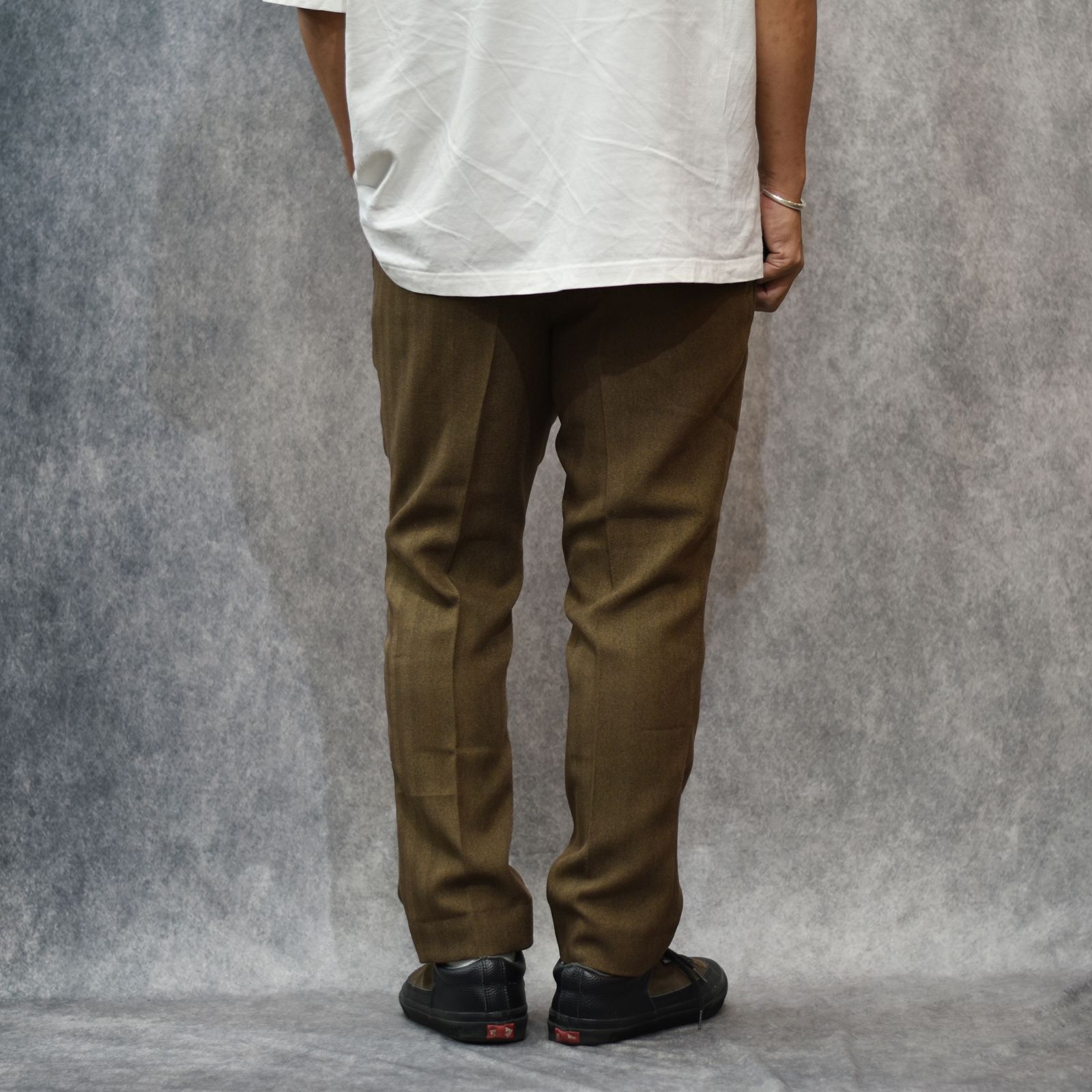 VINTAGE TYPE HERRINGBONE SLACKS (BROWN)｜ヘリンボーン スラックス｜CL-25AW032