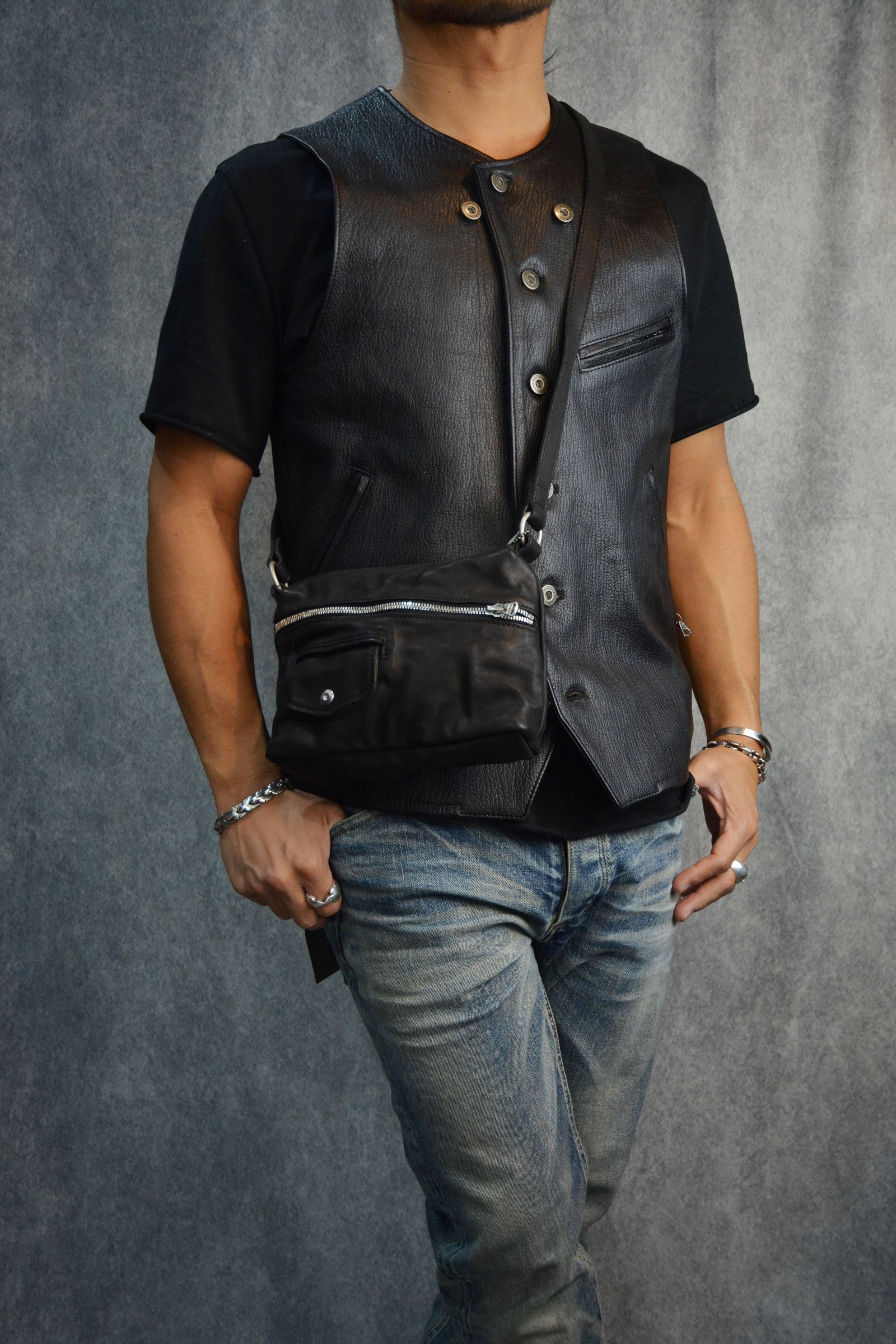ジャパンカーフ タンニン鞣し 製品洗い加工 （BLACK）