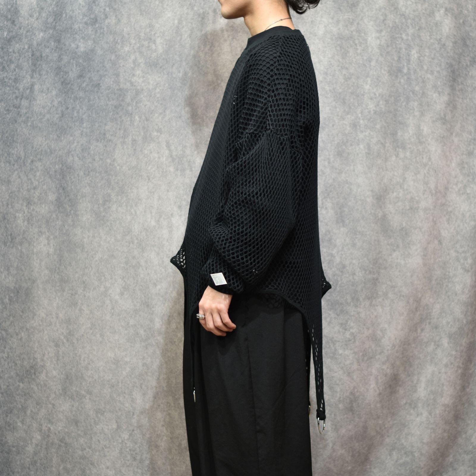 MESH TAIL LONG SLEEVE TOP (BK)｜テイルロングスリーブ｜PD26SC04