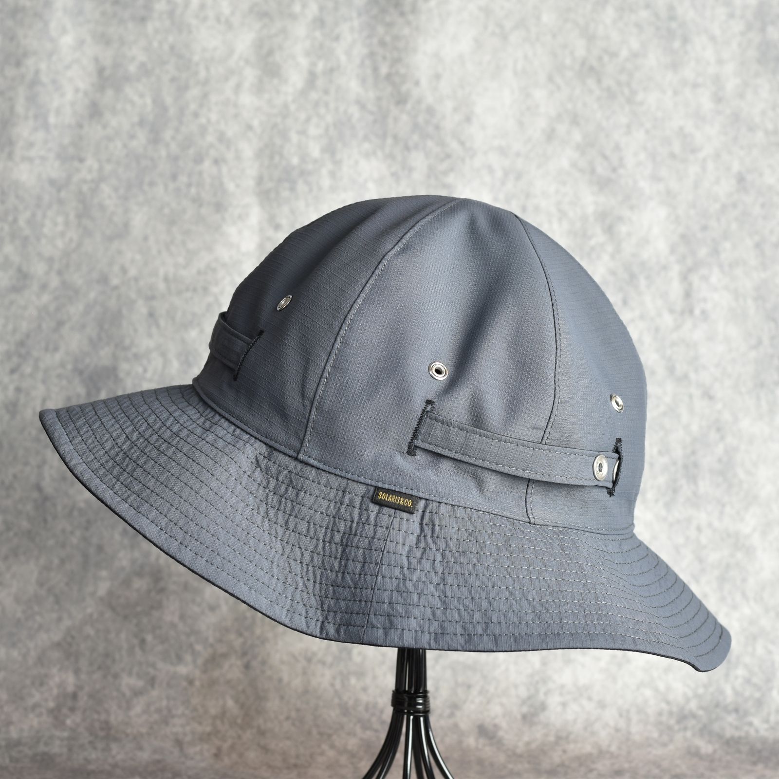 Double Face Sun Hat "NOVA" (BLACK＋GRAY) / ダブルフェイス リバーシブル サンハット