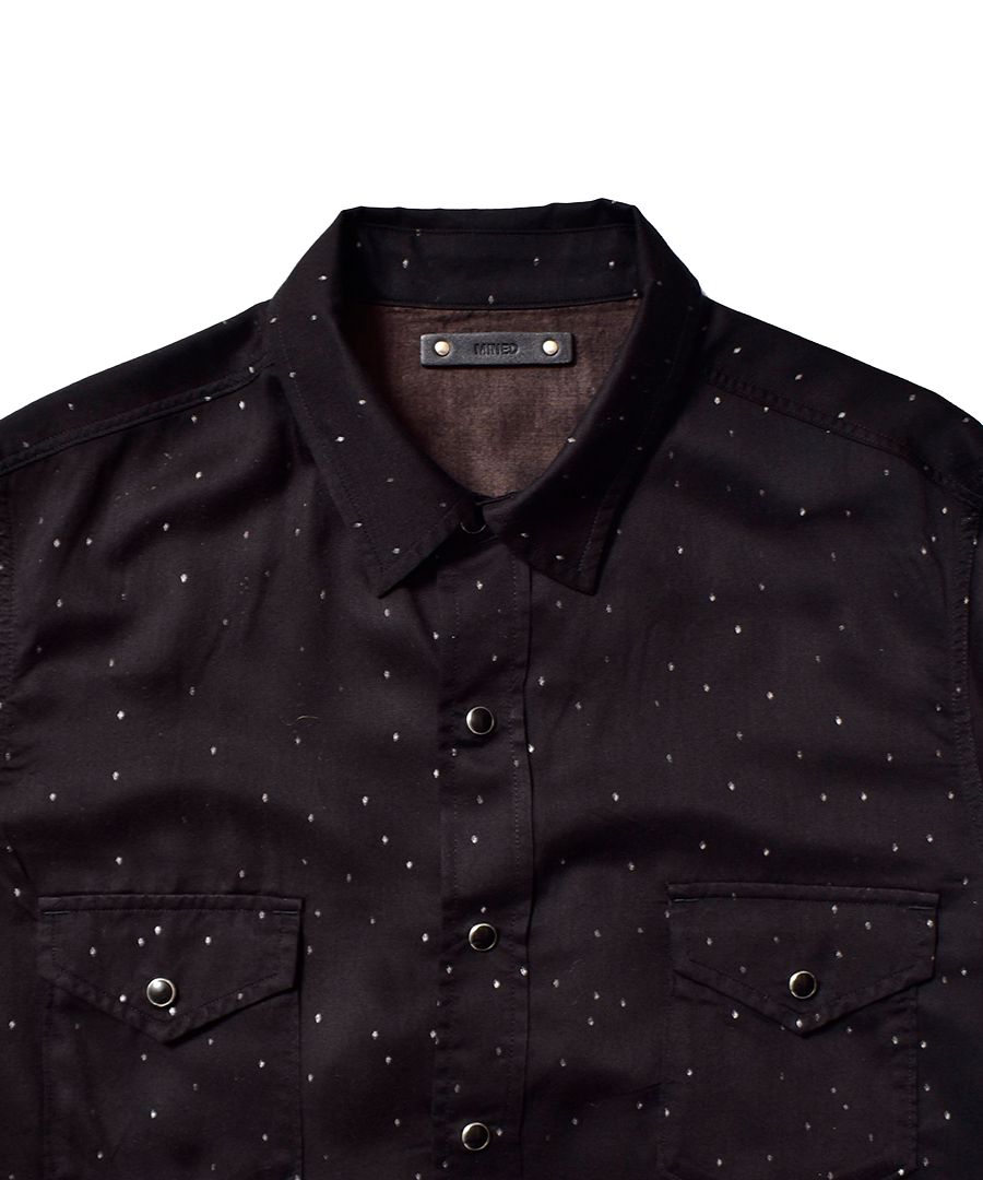 Rhombus Dot C.Denim Western SH (BLK)