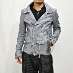 HORSE WHIT LEATHER DOUBLE BREAST MOTO LINED OVER POCKET MB-2