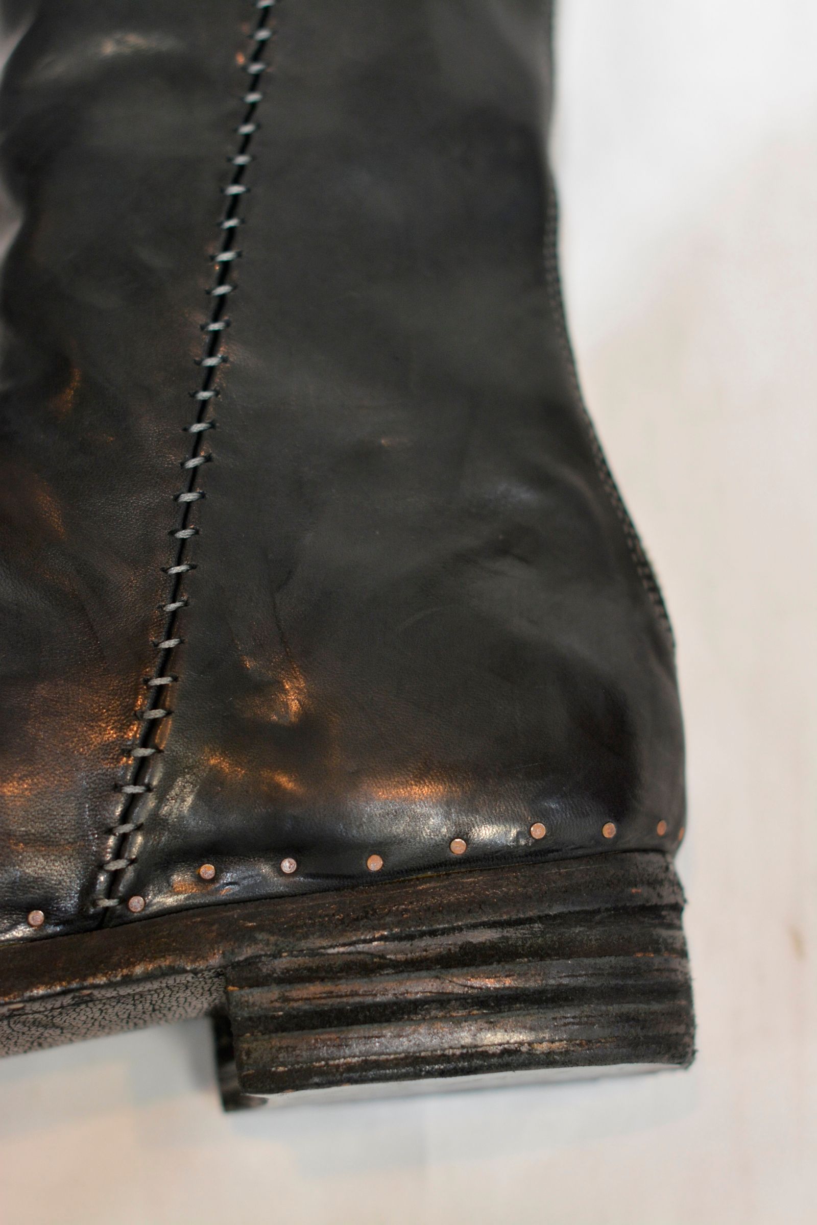 HORSE BACK ZIP PECOS W/NAILS LINED LEATHER SOLES PIECE DYED