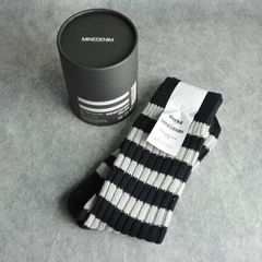 decka* MINEDENIM Border Rib SOX （GRT） /  ボーダーリブソックス （グレー）