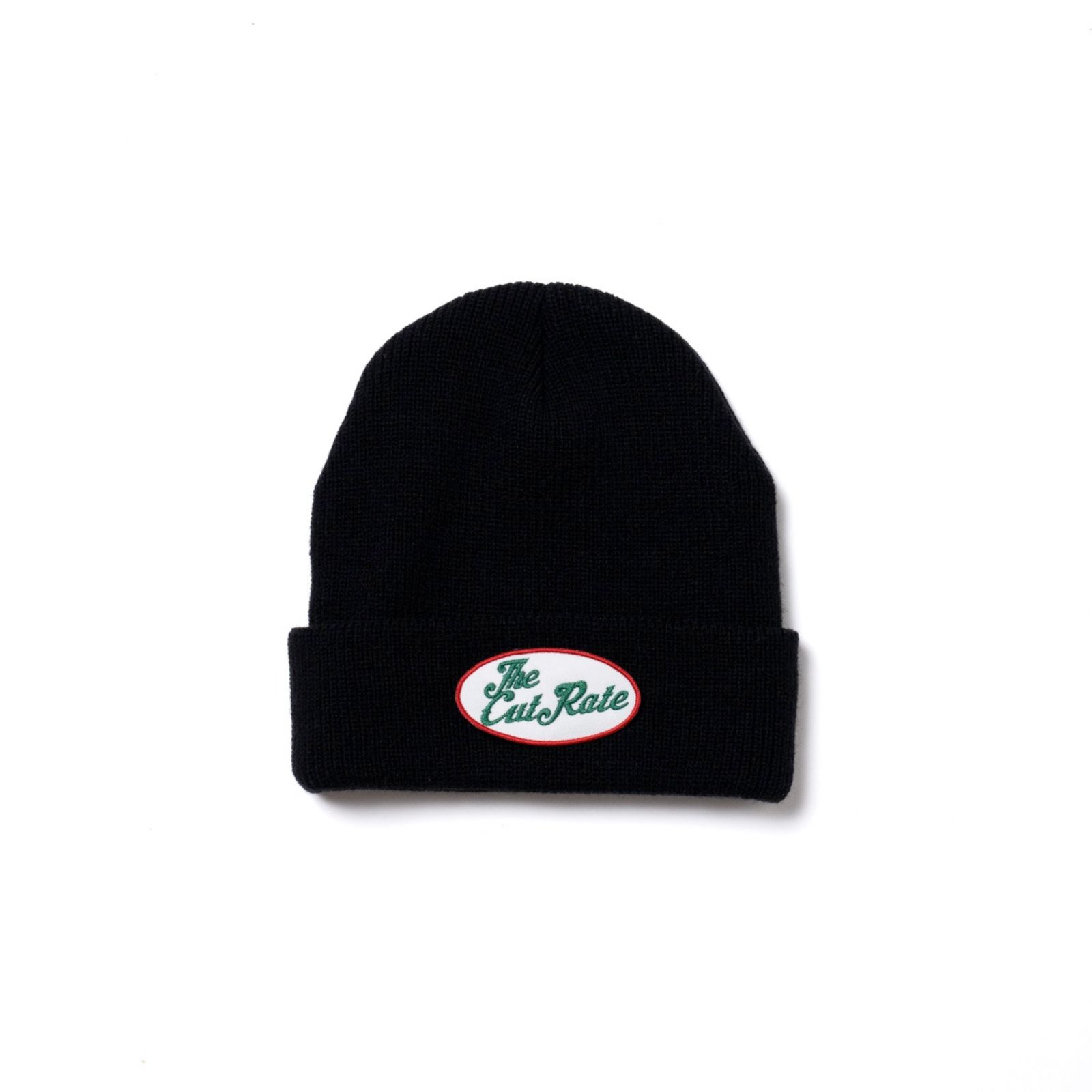 CUTRATE WAPPEN KNIT CAP (RED × GREEN) / カットレイト ワッペン ニットキャップ
