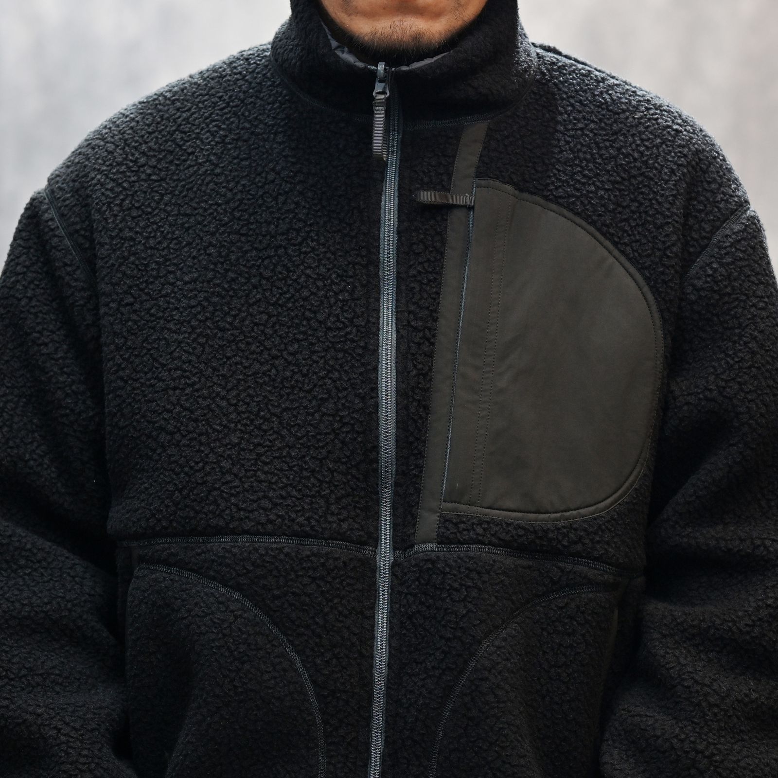 FLEECE LINER NYLON ZIP UP JACKET （BLACK）｜フリース リバーシブルジャケット （ブラック） PC-022-3623-10