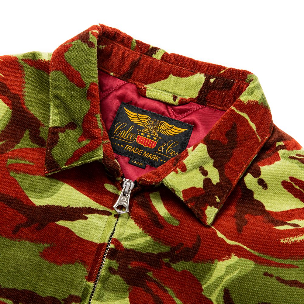 CALEE - British camouflage pattern corduroy harrington jacket