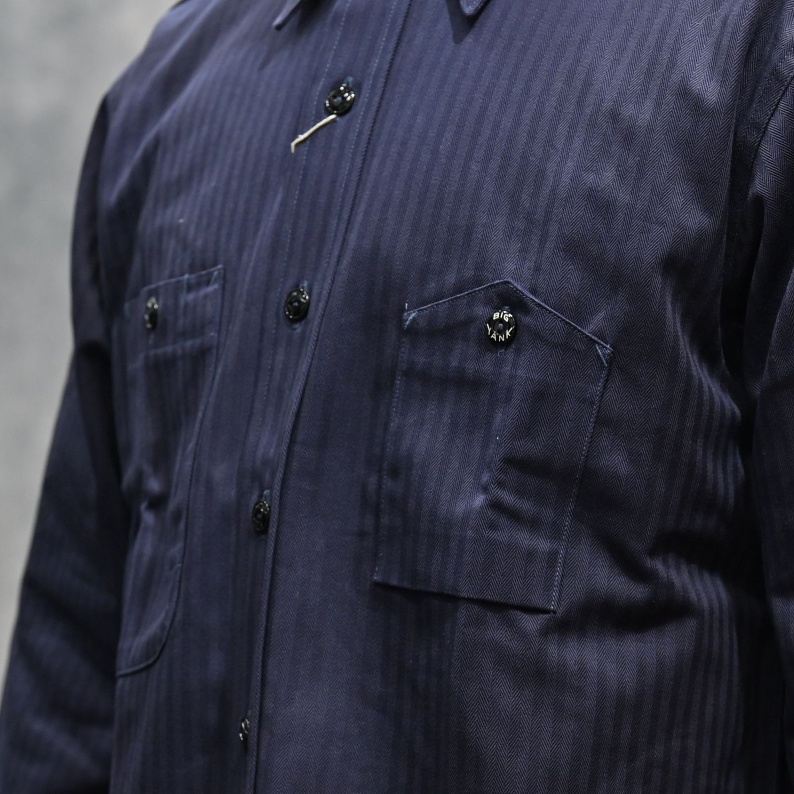 Y1944 HBT SHIRT （NAVY）｜ヘリンボーンシャツ （ネイビー）