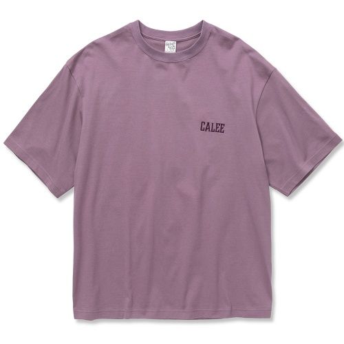 DROP SHOULDER LOGO EMBROIDERY T‐SHIRT (PURPLE)
