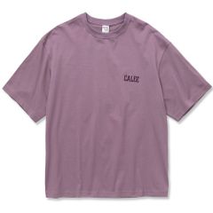 DROP SHOULDER LOGO EMBROIDERY T‐SHIRT (PURPLE)