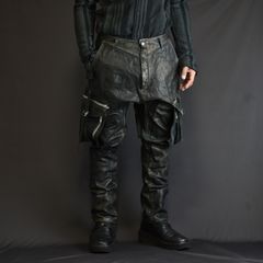 BUFFALO LEATHER PANTS ARMYHALF LINED MP-1 (91N)