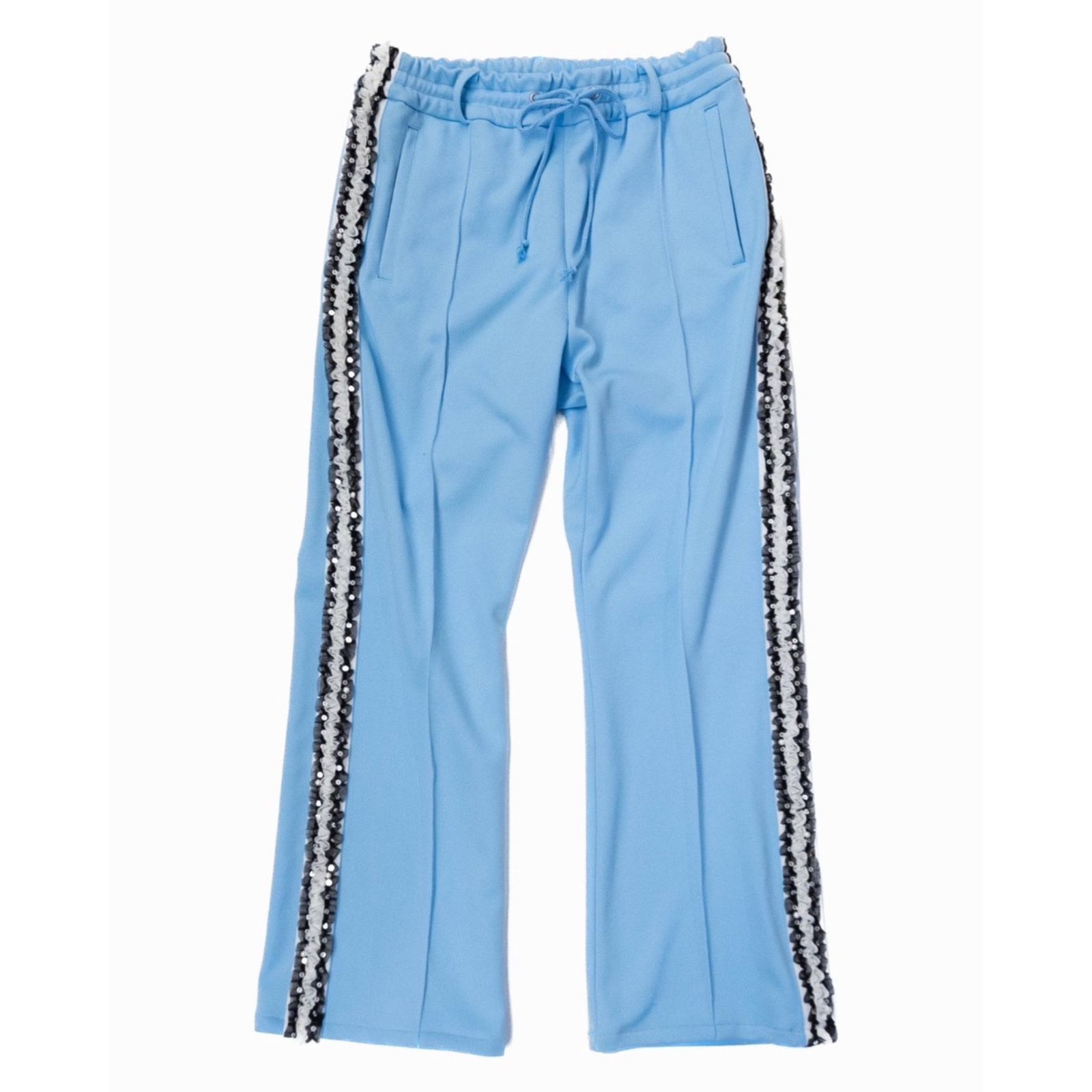 FRILL SIDE LINE JERSEY TROUSERS (BLUE) / フリル サイドライン ジャージパンツ