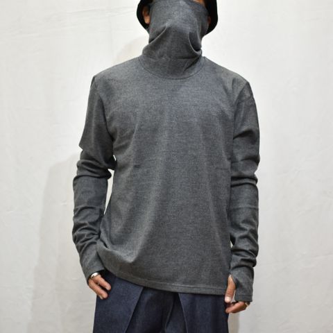 WOOL JERSEY COWL NECK TOP"