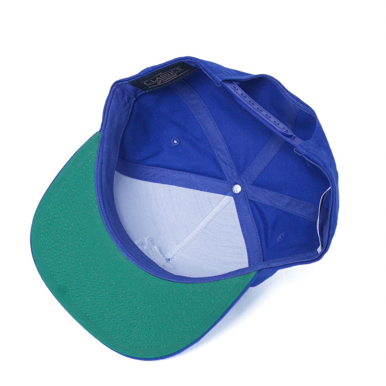 PINSTRIPE EMBROIDERY CAP (ROYAL)｜ピンストライプ ロゴ刺繍 ベースボールキャップ｜CR-26SS010