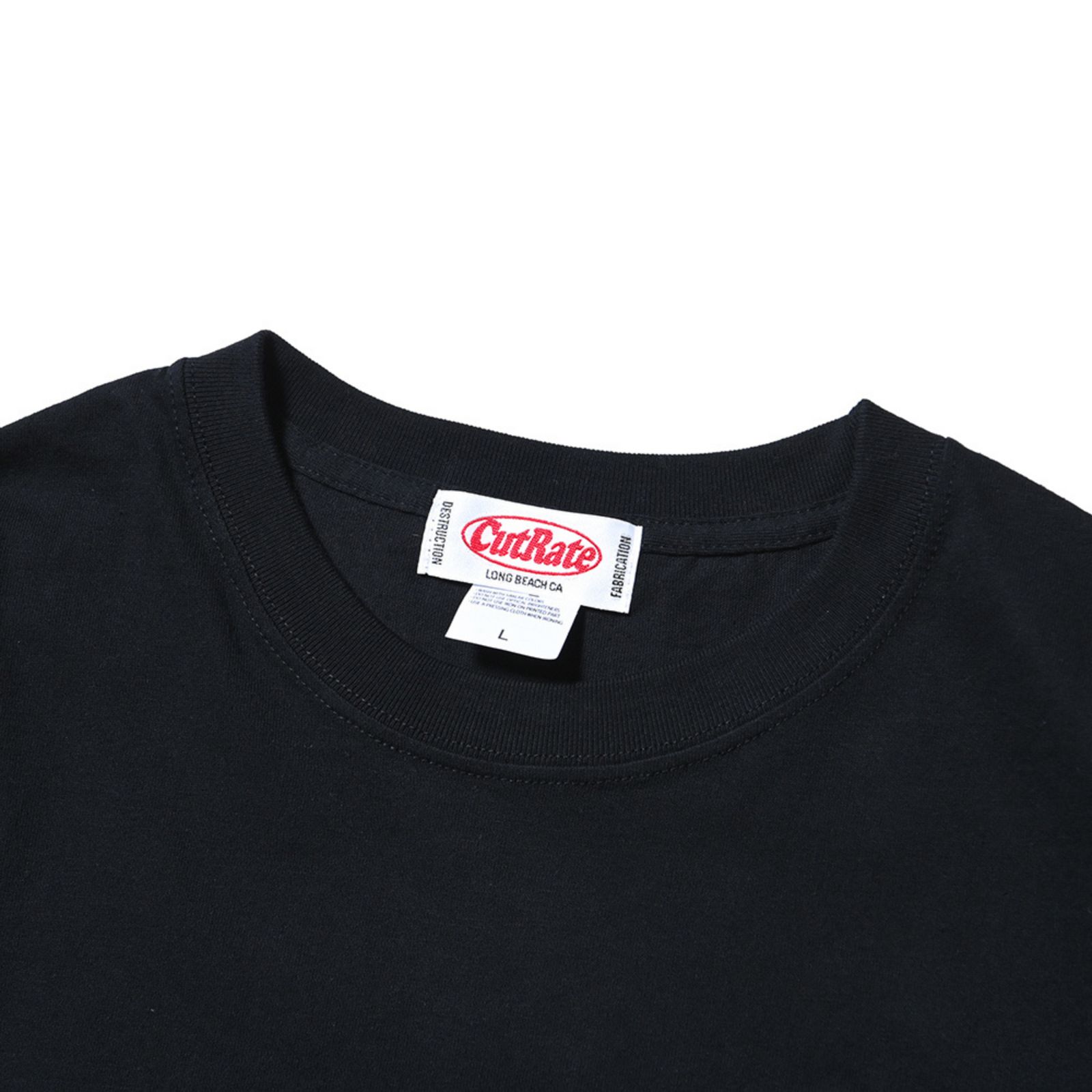 CUTRATE LOGO EMBROIDERY DROPSHOULDER L/S T-SHIRT (BLACK) / ロゴ刺繍 ドロップショルダー ロンT