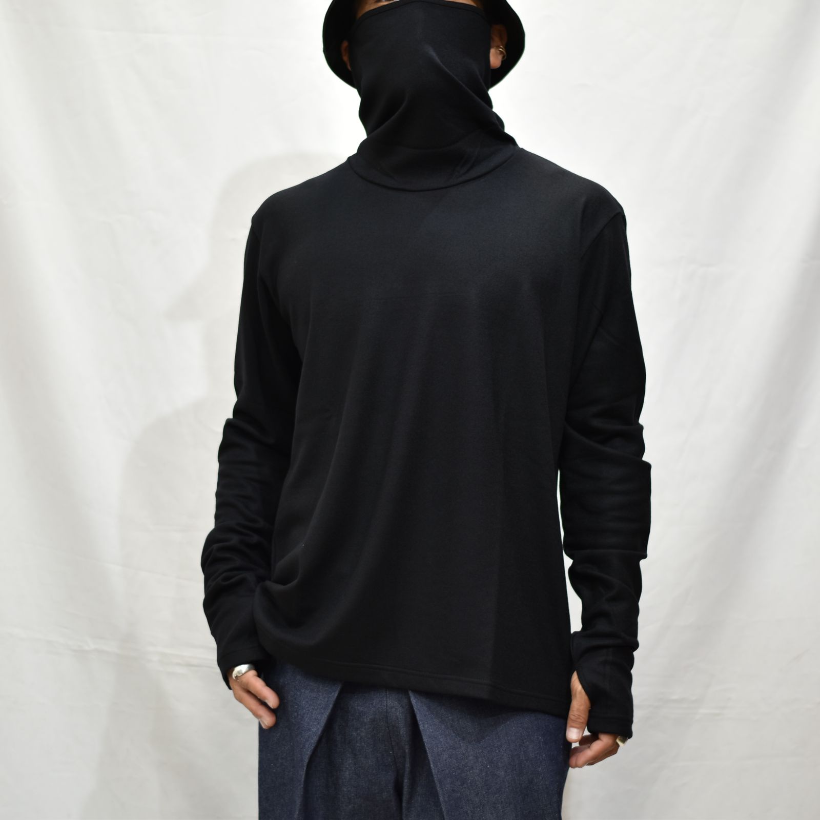 WOOL JERSEY COWL NECK TOP"