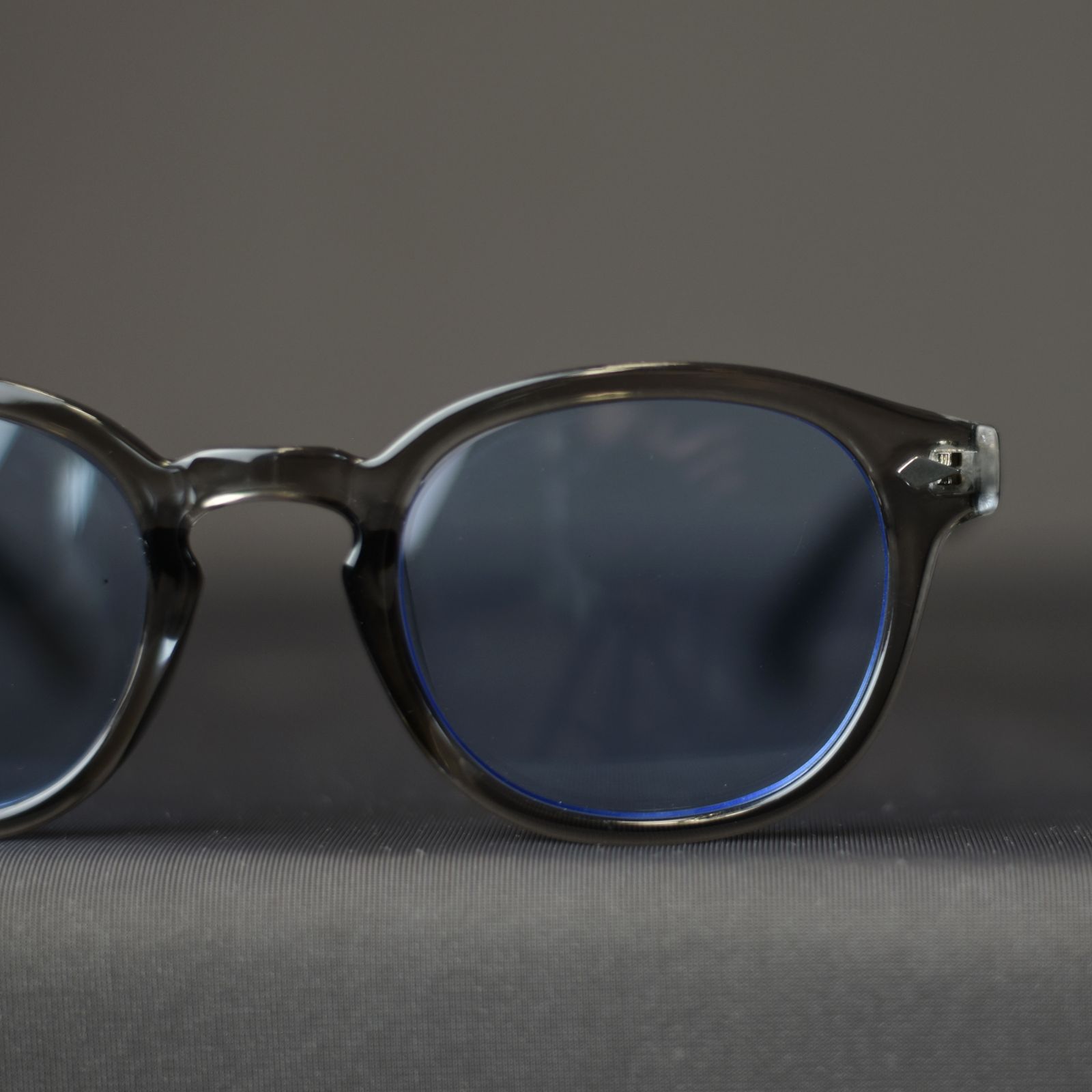 CUTRATE LOGO GLASSES (CLEAR GRAY × BLUE) / カットレイト ロゴ グラシズ