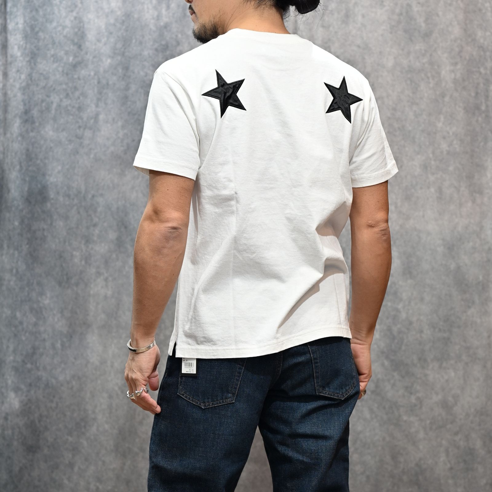 × M&M CUSTOM PERFORMANCE Star Embroidery Pocket Tee （WHT）｜× エムアンドエムカスタムパフォーマス 星刺繍 ポケットTシャツ｜MND-MM41