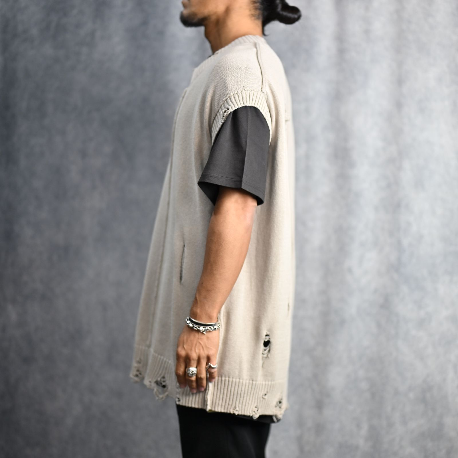 7G2P JERSEY V NECK VEST （BEIGE） ニットベスト / HP-K13-098 （ベージュ）
