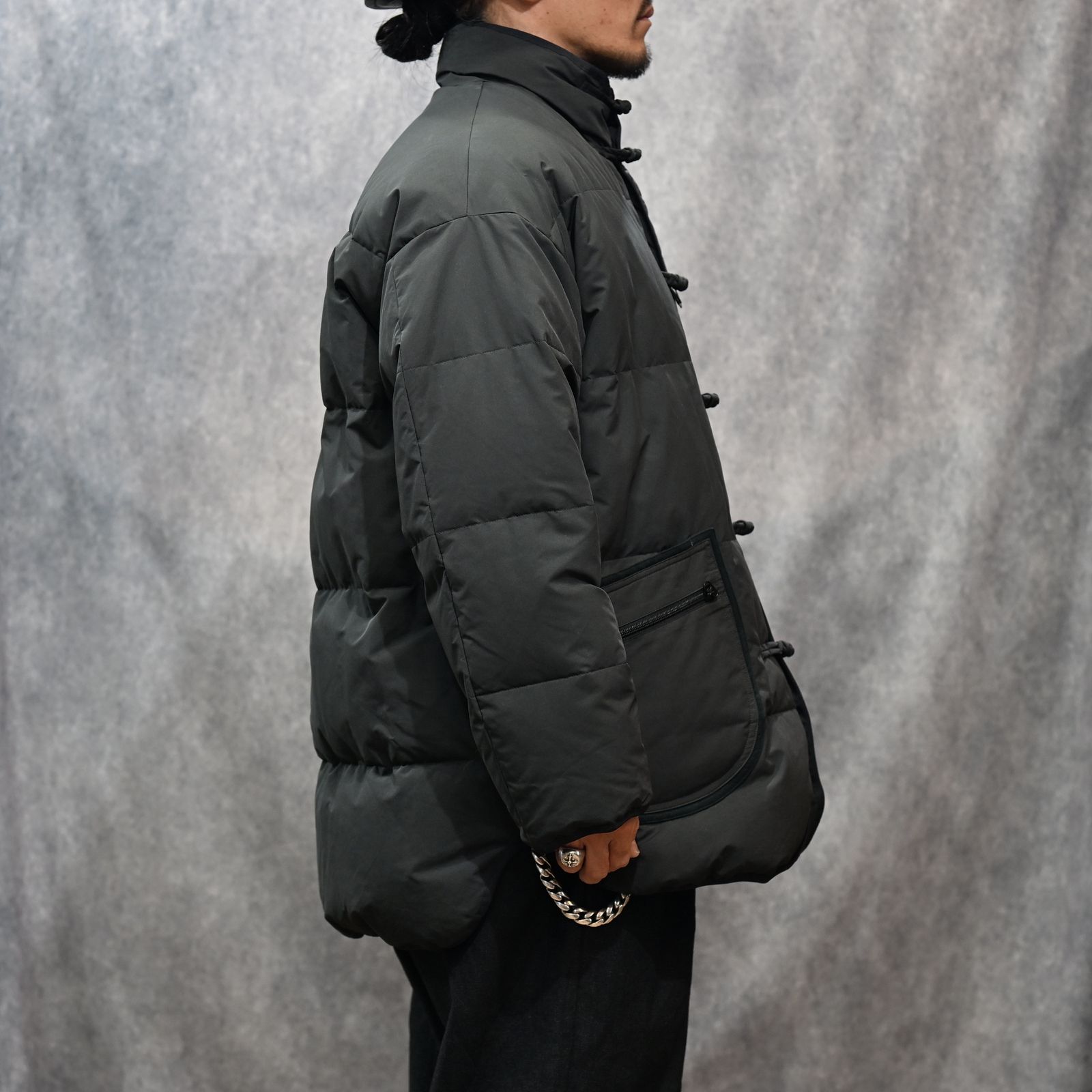 WEATHER CHINESE DOWN JACKET （BLACK）｜チャイナ ダウンジャケット （ブラック） PC-026-2441-10